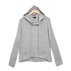 T/O Sweaters Gray Knit Hooded Sweater Pullover Hoodie Longsleeve Knitted Medium